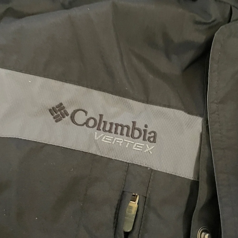 Columbia Vertex Interchange Jacket‎ Mens Medium Black Gray Hooded Shell Coat
